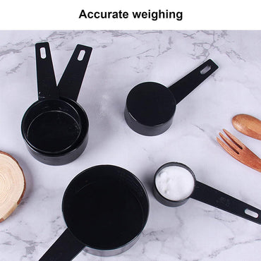 (net) Black Plastic Measuring Spoon 10 Pcs