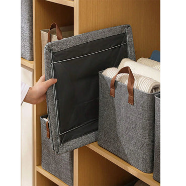 Solid color storage box, modern polyester clothes storage box for home