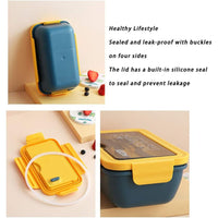 (net) Lunch Box, Leakproof,Food Container Cutlery Set, Bpa Free, Microwave Dishwasher Safe Meal Prep Containers / 78913