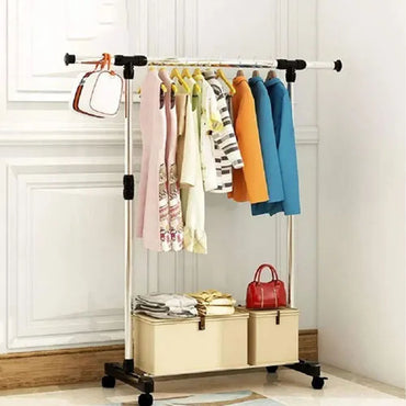(Net) Single Pole Telescopic Clothes Rack
