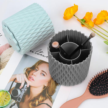 (net) Makeup Brush Holder Organizer Rotatable Cosmetics Brushes Storage