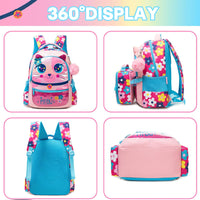 (NET) Cat Backpack With Lunch Box & Pencil Case