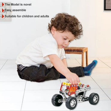 132PCS Kids Steam Screw Nut Construction Alloy Car Building Block Set