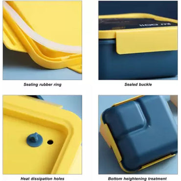 Adult Lunch Box 1100ML Double Layer Lunch Box with Spoon & Fork High Capacity Food Containers / 78919