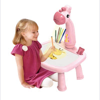 (NET) Giraffe Projection Painting Table Drawing Board Writing Desk