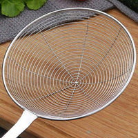 (net) Wooden and stainless steel skimmer strainer pot