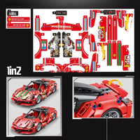 High-Tech pull back Sport Racing Car Building Blocks SUPERCAR Bricks Toys Kid