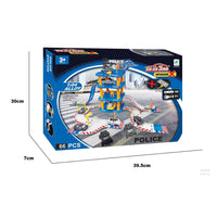 100PCS Kids DIY Parking Slot Toy - Alloy City Parking Lot with 2 Alloy Cars and 1 Aircraft