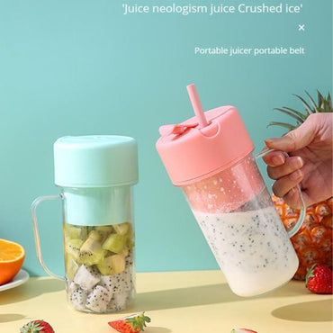 (Net) Straw Type, Juicing Cup, Portable Mini Juicer Straw Cup USB Rechargeable Electric Juicer Fruit Milkshake Blender / HP-08