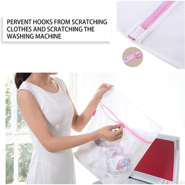 (net) Laundry Bags Premium Durable White Zippered Polyester