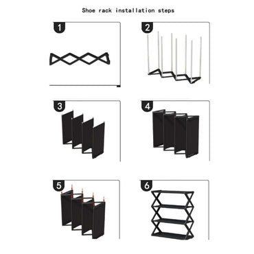4Layers Simple X-Shaped Multi-Layer Dustproof Shoe Rack, DIY Assembly Shoe Cabinet, Multi-Purpose Storage Rack, Dormitory Shoe Rack / 81479/ YH8809-4
