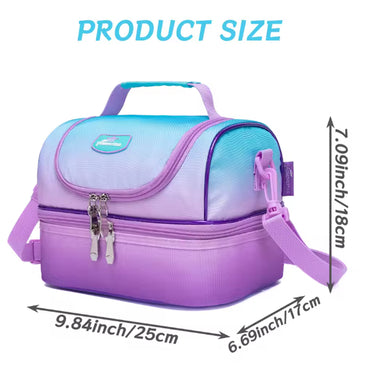 (NET) Purple Kids Lunch Bag Insulated Bento