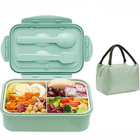 (net) Adult Lunch Box Double Layer Lunch Box with Spoon & Fork High Capacity Food Containers / 78926
