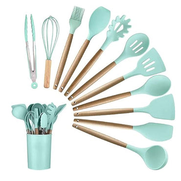 (NET) Silicone Kitchen Cooking Utensil Set