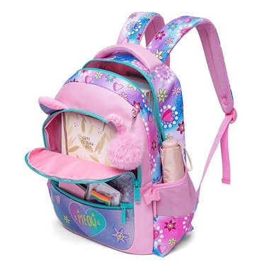 (NET) Tie Die Cat Backpack With Lunch Box & Pencil Case