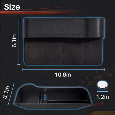 Car Seat Organizer Gap Filler Storage Box Car Side with Cup Holder Left Side / 678917 / 1280