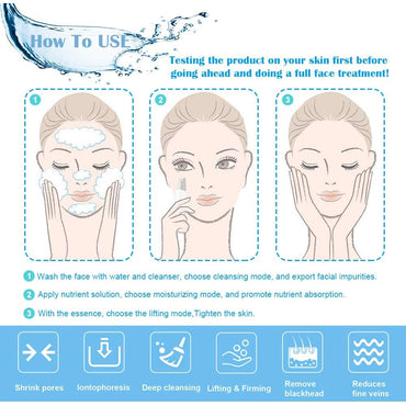(Net) Shovel Skin Machine Skin Scrubber Facial Skin Scrubber, Ultrasonic Skin Scrubber Spatula, Electric Blackhead Remover, 3 Modes Facial Lifting Peeling Tool, Rechargeable Skin Massage Scrubber