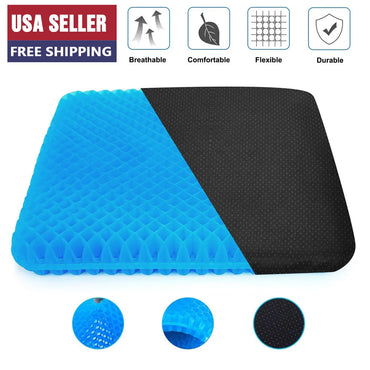 Silicone Gel Egg Sitter Cushion Seat Flex Pillow Soft Breathable Honeycomb Cushion Back Support Sit with Non-Slip Cover for Home/Office/Car/Wheelchair