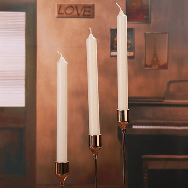 (NET) Set of 4 White Candles 25cm (4pcs)