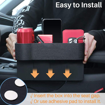 Car Seat Organizer Gap Filler Storage Box Car Side with Cup Holder Left Side / 678917 / 1280