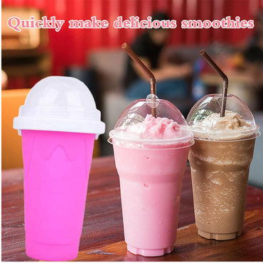 Quick Frozen Magic Cup, Double Layers Slushie Cup, DIY Homemade Squeeze Icy Cup, Fasting Cooling Make And Serve Slushy Cup For Milk Shake, Smoothies