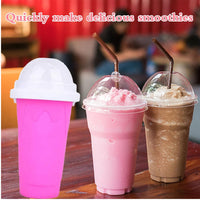 Quick Frozen Magic Cup, Double Layers Slushie Cup, DIY Homemade Squeeze Icy Cup, Fasting Cooling Make And Serve Slushy Cup For Milk Shake, Smoothies