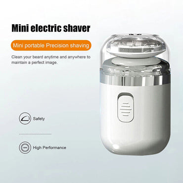(net) 2 in 1 Men Mini Electric Shaver Painless Wet Dry Double Use Man Washable Men's Pocket Size Trimmers Portable Razor For Beard / 135563