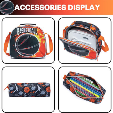 (NET) Meetbelify Basketball Kids Rolling Backpack 3 Pcs