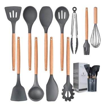 (NET) Silicone Kitchen Cooking Utensil Set