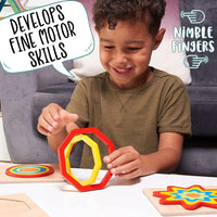 Wooden Colorful Stacking Blocks Set