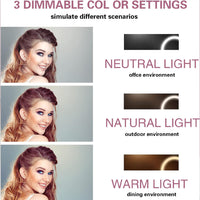 (Net) Customized Rectangular Shape Single Face LED Table Mirror with Tray 360° Swivel Function