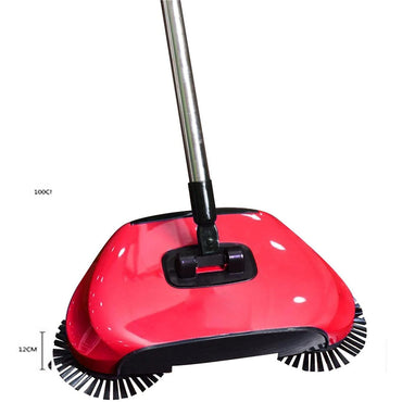 2 in 1 Hand Push Sweeper Broom Floor Cleaner Mop Dust Bin 360 Rotating Plastic Wet and Dry Broom