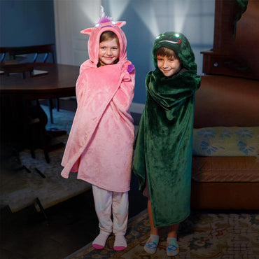 (net) Bright Eyes Blanket Super Soft Blanket for Kids with LED Lights - Hooded Blanket, Robe, Comfy Throw Blanket, Machine Washable