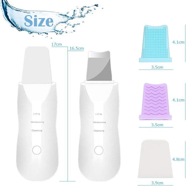 (Net) Shovel Skin Machine Skin Scrubber Facial Skin Scrubber Ultrasonic Skin Scrubber Spatula, Electric Blackhead Remover KN-276