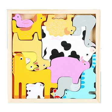 Versatile Wooden Toddler Jigsaw Puzzle Blocks