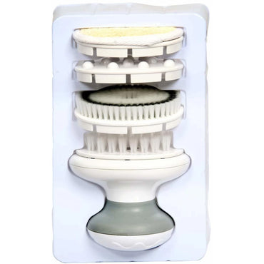 (Net) 4 in 1 Electric Bath Brush Vibration Face Body Back Cleaning Massager Tools Waterproof SPA Cleansing Massage Shower Brush / AE-903