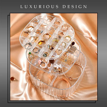 Acrylic Jewelry Organizer Storage Box Display Case Travel Earring 3 Layers / LD-1003