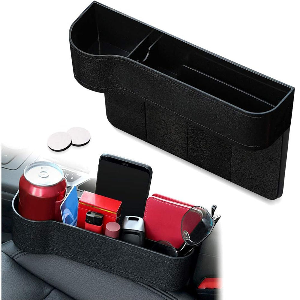 Car Seat Organizer Gap Filler Storage Box Car Side with Cup Holder Lef