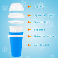 Quick Frozen Magic Cup, Double Layers Slushie Cup, DIY Homemade Squeeze Icy Cup, Fasting Cooling Make And Serve Slushy Cup For Milk Shake, Smoothies