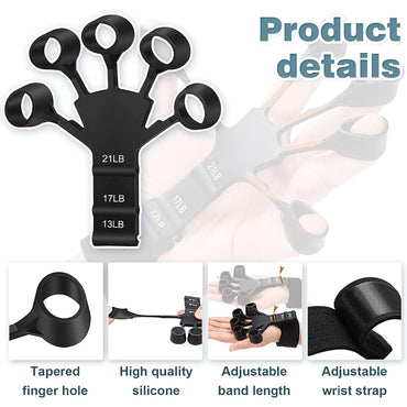 (net) Finger Trainer Finger Grip Strength Trainer, Finger Exerciser & Hand Strengthener, Finger Resistance Band for Wrist Physical Rehabilitation