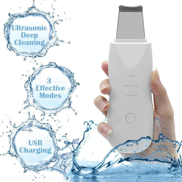 (Net) Shovel Skin Machine Skin Scrubber Facial Skin Scrubber Ultrasonic Skin Scrubber Spatula, Electric Blackhead Remover KN-276