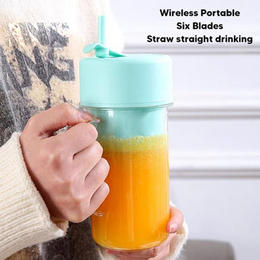 Straw Type, Juicing Cup, Portable Mini Juicer Straw Cup USB Rechargeable Electric Juicer Fruit Milkshake Blender / HS-08