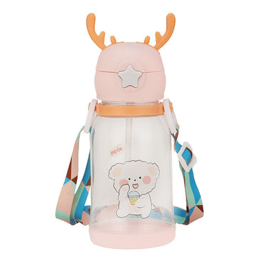 Plastic Bottle With Straw / KN-6