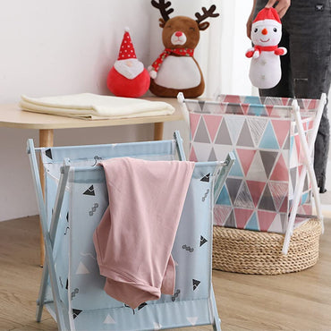 Multifunctional Storage Basket Foldable Dirty Clothes Basket Multicolor Laundry Stool, Storage