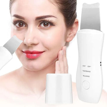 (Net) Shovel Skin Machine Skin Scrubber Facial Skin Scrubber, Ultrasonic Skin Scrubber Spatula, Electric Blackhead Remover, 3 Modes Facial Lifting Peeling Tool, Rechargeable Skin Massage Scrubber