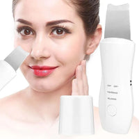 (Net) Shovel Skin Machine Skin Scrubber Facial Skin Scrubber, Ultrasonic Skin Scrubber Spatula, Electric Blackhead Remover, 3 Modes Facial Lifting Peeling Tool, Rechargeable Skin Massage Scrubber