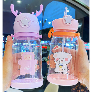 Plastic Bottle With Straw / KN-6