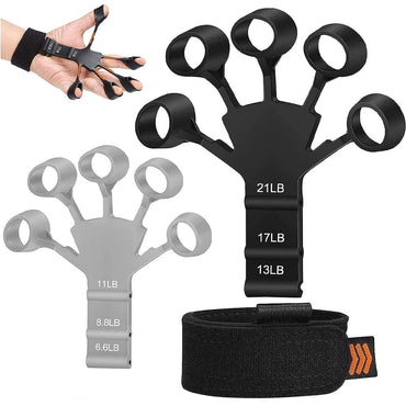 (net) Finger Trainer Finger Grip Strength Trainer, Finger Exerciser & Hand Strengthener, Finger Resistance Band for Wrist Physical Rehabilitation