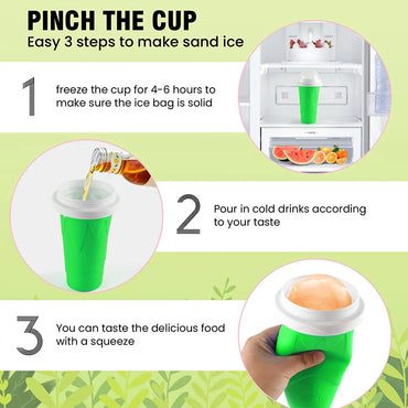Quick Frozen Magic Cup, Double Layers Slushie Cup, DIY Homemade Squeeze Icy Cup, Fasting Cooling Make And Serve Slushy Cup For Milk Shake, Smoothies