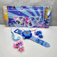 Stitch Children's Projection Watch Cartoon With 2 Keychains